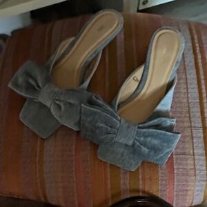 Zara Gray Bow Mules